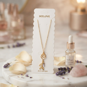 Anti-tarnish Gold-Plated Tulip and Leaf Necklace