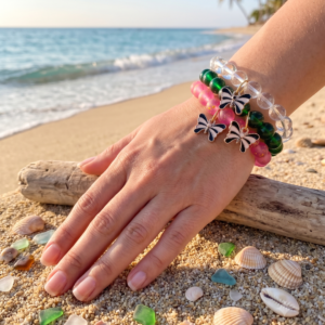 Butterfly Charm Beaded Bracelet Combo (Pack of 3)