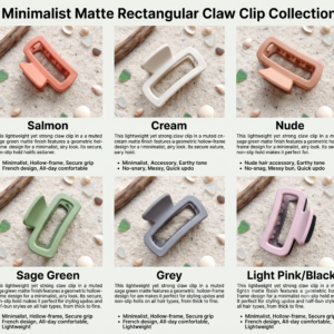 Rectangle Matte Hair Clips Combo (Pack Of 6 Multi Color)