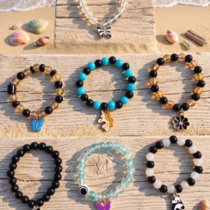 Whimsical Charm Beaded Bracelet Set ( Combo pack of 7 )