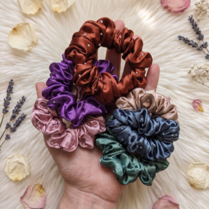 Elegant Silk Hair Ties Set for Women & Girls Combo (Pack Of 6 Multi Color )