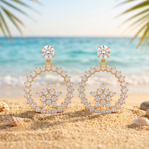 Stellar Circle Drop Earrings