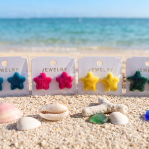 Velvet Plush Star Stud Earring Collection Combo (Pack Of 4)