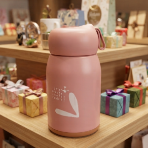 Bunny Print Glass Water Bottle