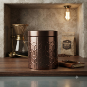 Copper Embossed air tight container - 3.5 inch