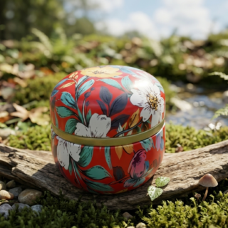 Floral Metal Jar