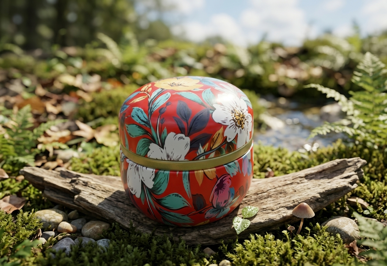 Floral Metal Jar