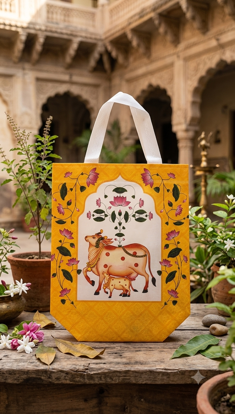 Pichwai printed bag ( Assorted )
