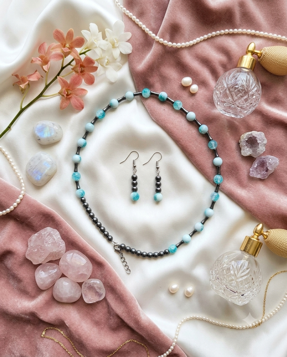 Two-Tone Beaded Jewelry Set